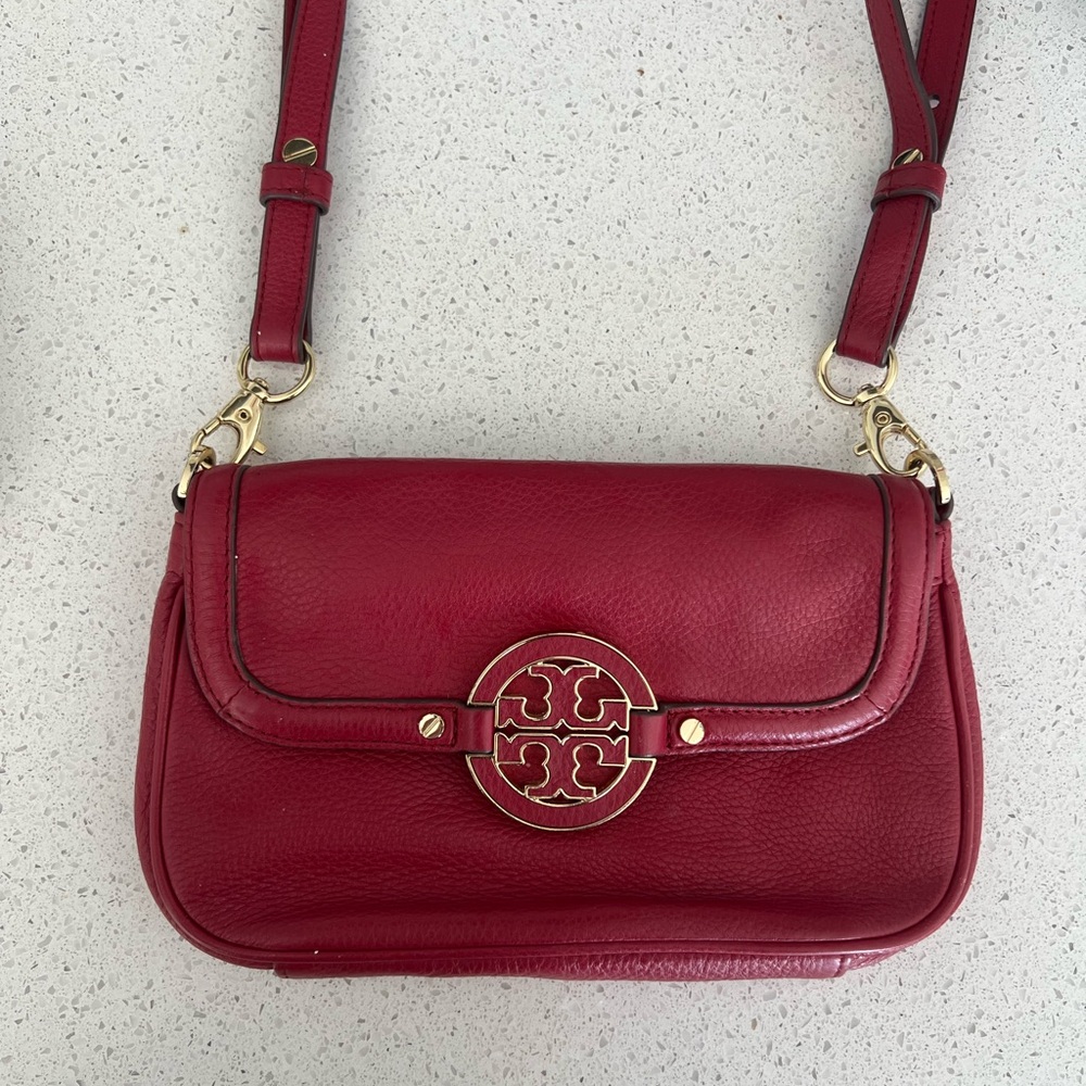 Tory Burch Red Leather Crossbody Bag